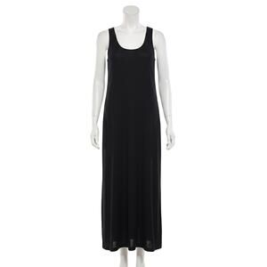Black Sleeveless Maxi Dress 48” Long Medium